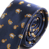 Blue Gold Paisley 6cm Slim Tie - Tie Doctor